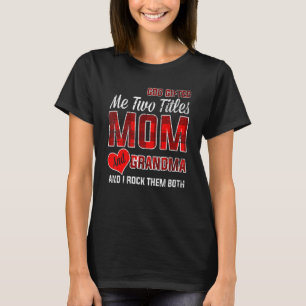 Gott hat mir zwei Titel Mama und Oma Vintag Karier T-Shirt