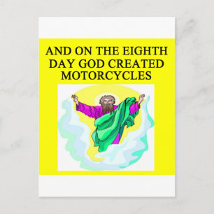 Gott hat Motorräder gebaut Postkarte
