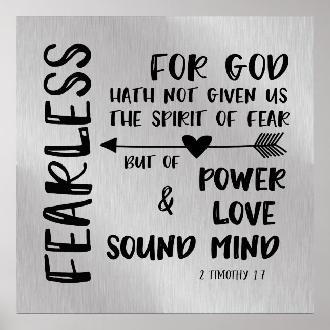 Gott hat uns nicht den Geist der Furcht-Schrift ge Poster (Vorne)