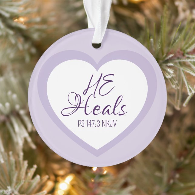 Gott heilt die zerbrochenen Herzen Helllila Weihna Ornament (Baum)