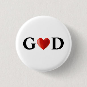 Gott-Herz-Kalligrafie Button