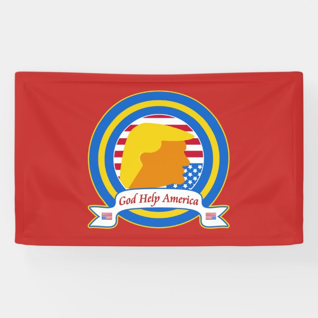 Gott-Hilfe Amerika widerstehen lustigen dem Banner (Horizontal)