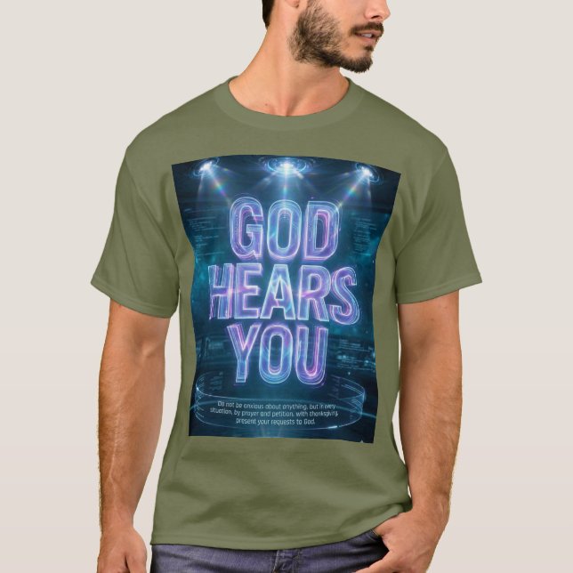 Gott hört dir zu – Neon Glow T-Shirt (Vorderseite)