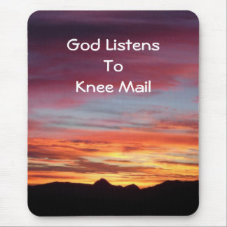 Gott hört zu Knie-Post mousepad