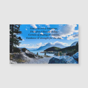 Gott in jedem Morgen Zitat Berge Foto Magnet