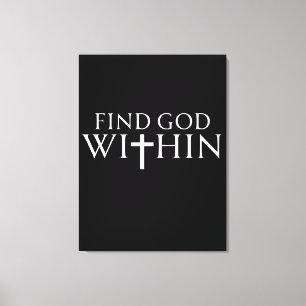 Gott in religiösem Zitat finden Leinwanddruck