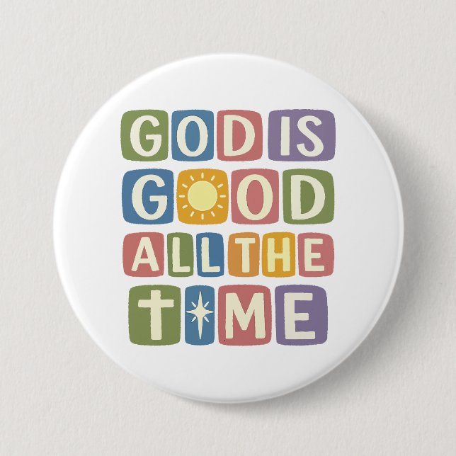 Gott ist allezeit gut Retro Glaube Button (Vorderseite)