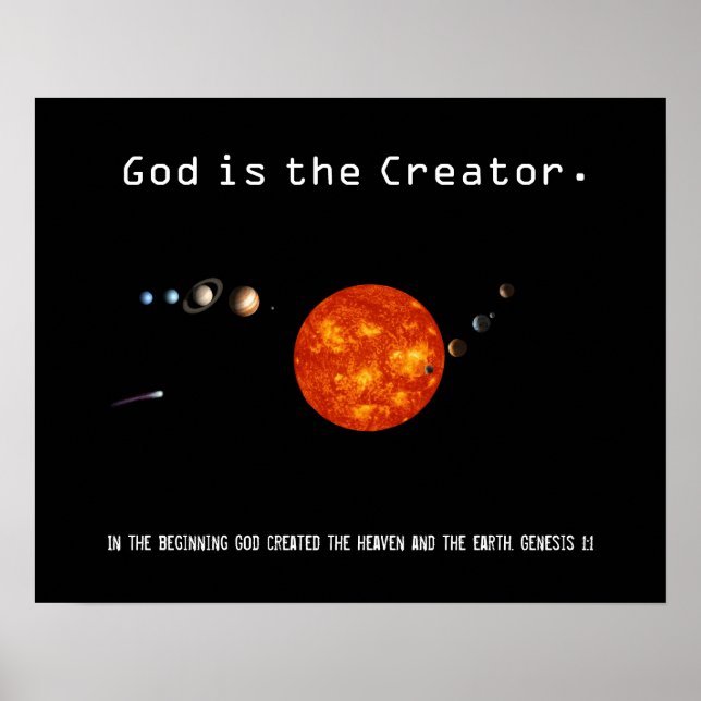 Gott ist das Sonnensystem des Schöpfers - Plakat (Vorne)