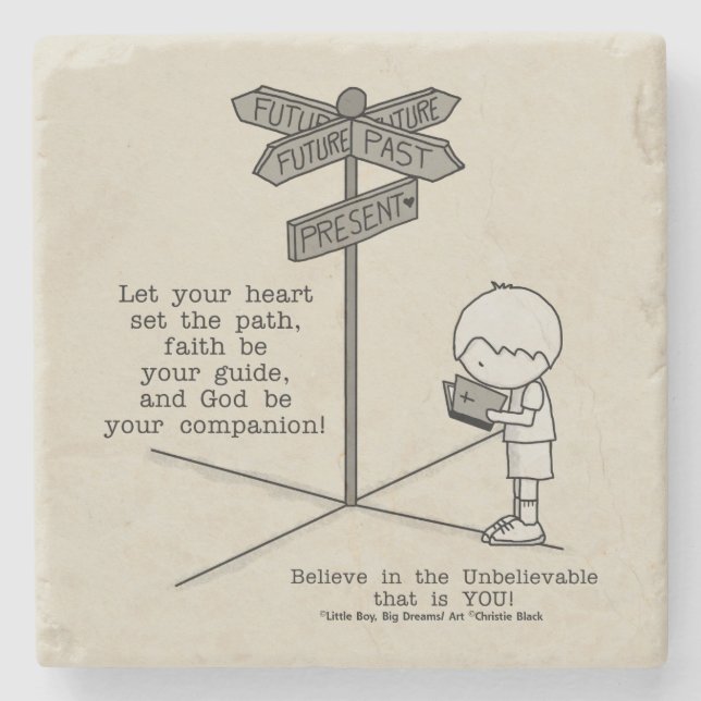 Gott ist dein Begleiter Steinuntersetzer (Vorderseite)