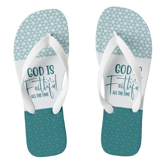 Gott ist die ganze Zeit treu Erwachsene Flip Flops (Fußbett)
