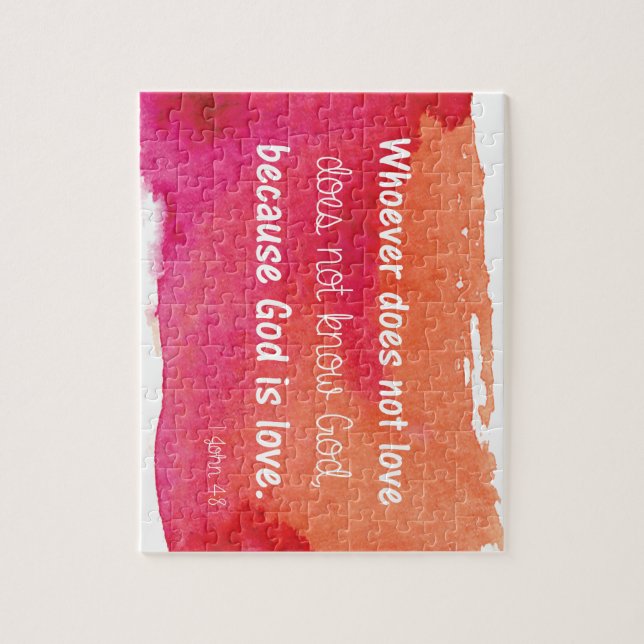 Gott ist die Liebe Wasserfarbenfarbe Paint Bible V Puzzle (Vertikal)