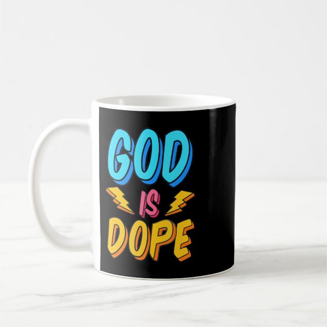 Gott ist dope Funny Christlich Faith Religious Gla Kaffeetasse (Links)