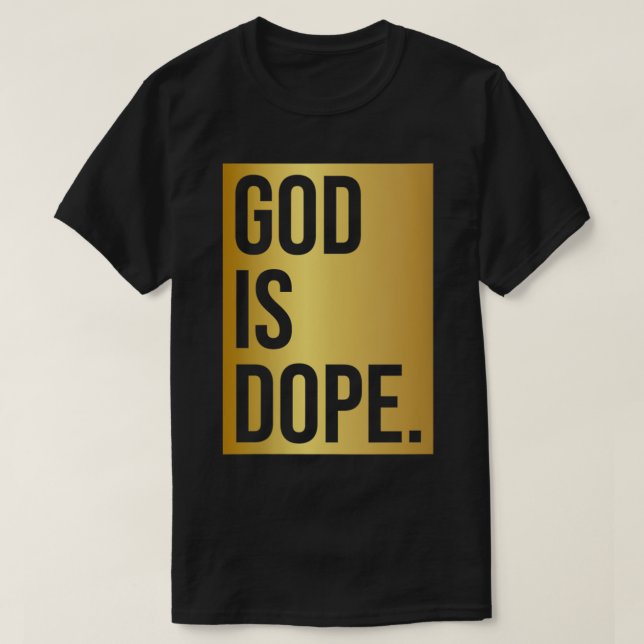 Gott ist dope Gold VNeck T-Shirt (Design vorne)