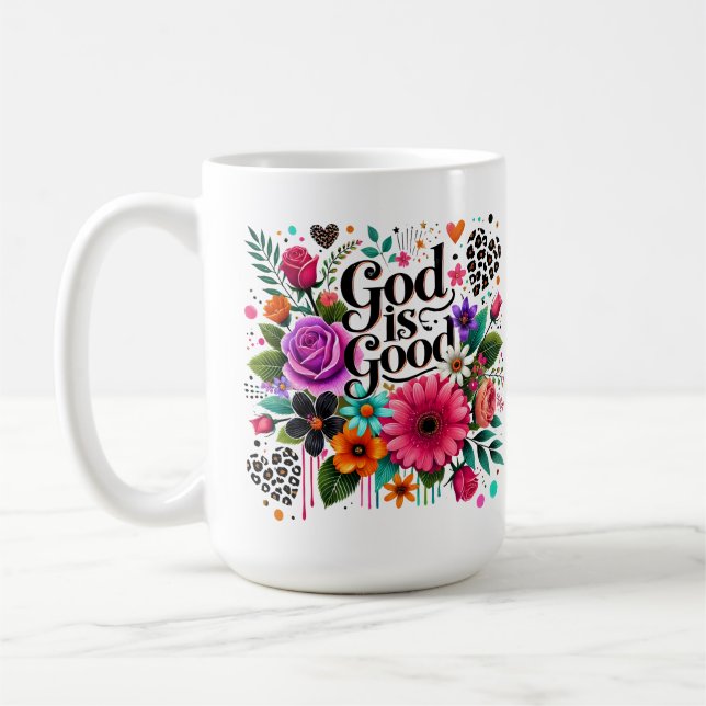 Gott ist ein guter Christlicher Glaube Kaffeetasse (Links)