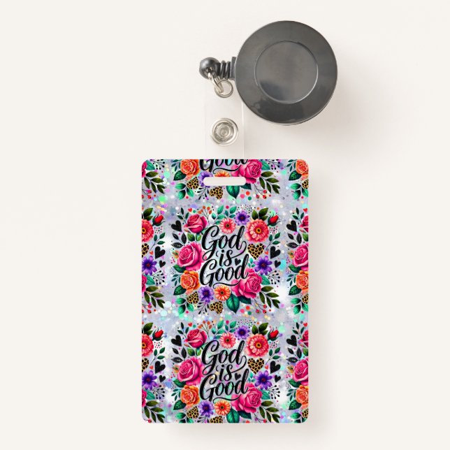 Gott ist ein gutes religiöses Christliches Geschen Ausweis (Vorderseite mit Rechteck)