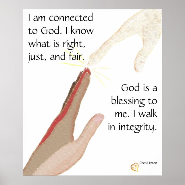Gott ist ein Segen. Ich laufe in Integrity Poster (Vorne)