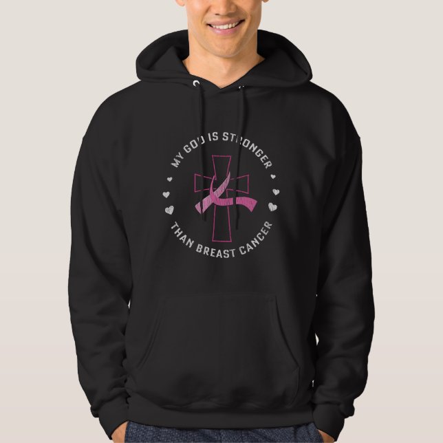 Gott ist ein stärkeres Brustkrebs-Bewusstsein Chri Hoodie (Vorderseite)