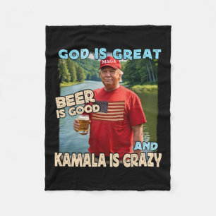 Gott ist groß Bier ist gut und Kamala sind verrück Fleecedecke