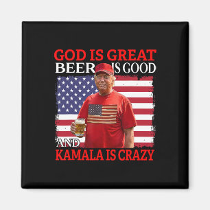 Gott ist groß Bier ist gut und Kamala sind verrück Magnet