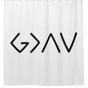 Gott ist größer als die Ups & Downs Symbole Duschvorhang