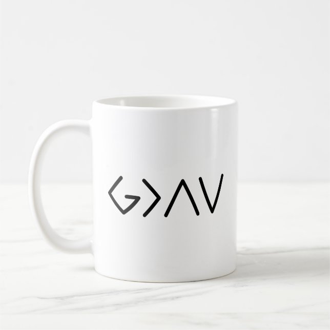 Gott ist größer als die Ups & Downs Symbole Kaffeetasse (Links)