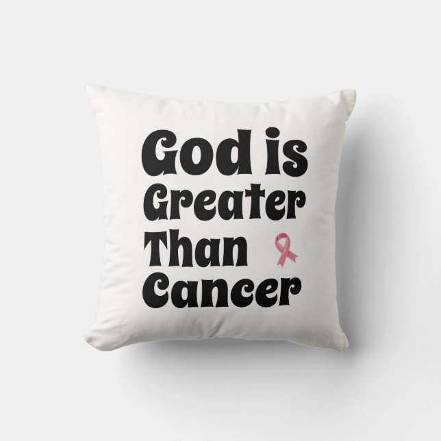 Gott ist größer als Krebs - Inspirationssinn Kissen (Vorderseite)