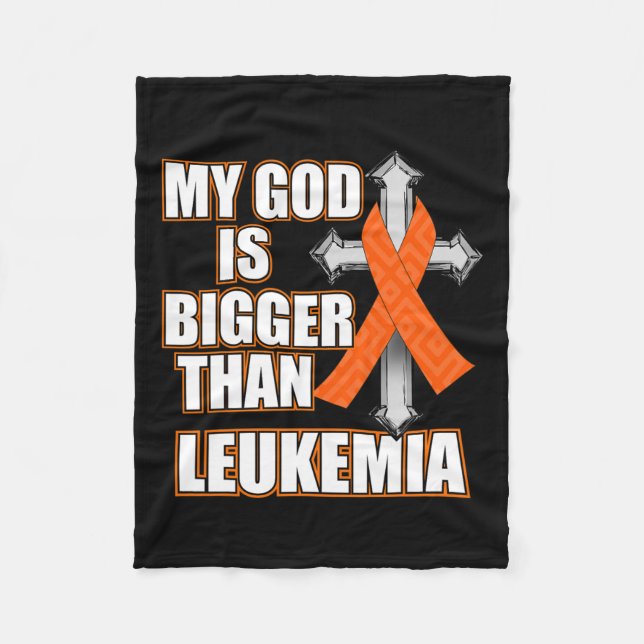 Gott ist größer als Leukemia Orange Ribbon Geschen Fleecedecke (Vorderseite)