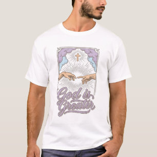 Gott ist größer Christliches Vintage-Gravur-Shirt_ T-Shirt