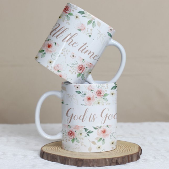 "Gott ist gut. Die ganze Zeit." Tasse ("God Is Good. All The Time." Floral Mug)