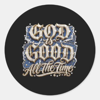 Gott ist gut, die Zeit, Rhinestone-Christendesign Runder Aufkleber