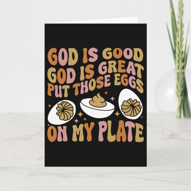 Gott ist gut Gott ist groß Leg diese Eier auf mein Karte (Vorderseite)