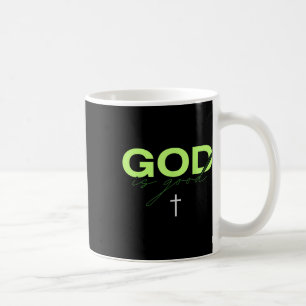 Gott ist gut grün-weiße typografische christliche kaffeetasse