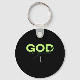 Gott ist gut Grüne und Weiße Typografische Christl Schlüsselanhänger