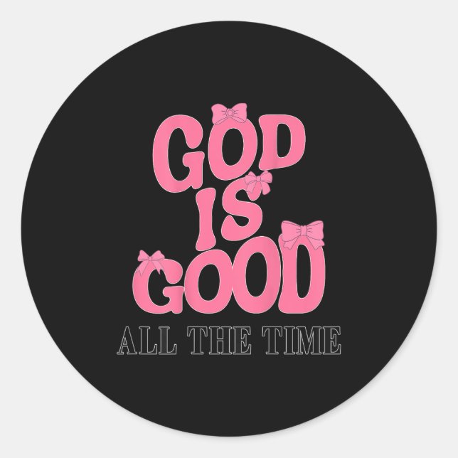 Gott ist gut NK Bow Christlich Jesus Girl Sister D Runder Aufkleber (Vorderseite)