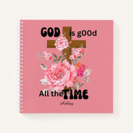 Gott ist immer gut christlicher Spruch floral  Notizbuch