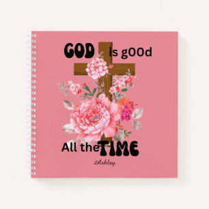 Gott ist immer gut christlicher Spruch floral Notizbuch