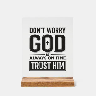 Gott ist immer pünktlich Christliches Typografie-D Acrylschild