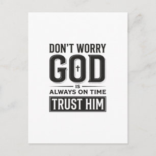 Gott ist immer pünktlich Christliches Typografie-D Postkarte