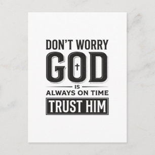 Gott ist immer pünktlich Christliches Typografie-D Postkarte