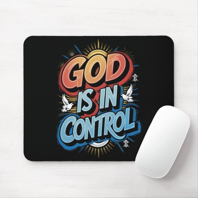Gott ist in der Kontrolle Christlich Mousepad (Mit Mouse)