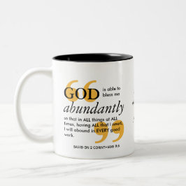 GOTT IST IN DER LAGE, Christliche Affirmation ZU B Zweifarbige Tasse