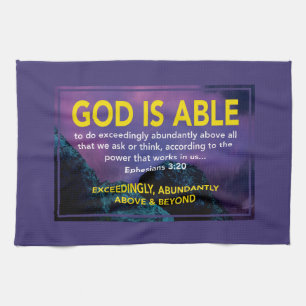 GOTT IST IN DER LAGE   Ephesianer 3:20 Christlich Geschirrtuch