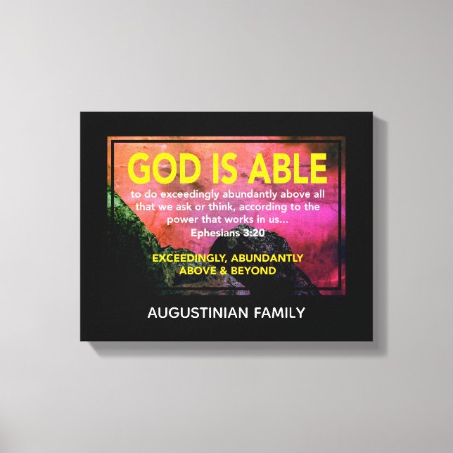 GOTT IST IN DER LAGE | Ephesianer 3:20 Leinwanddruck (Vorderseite)