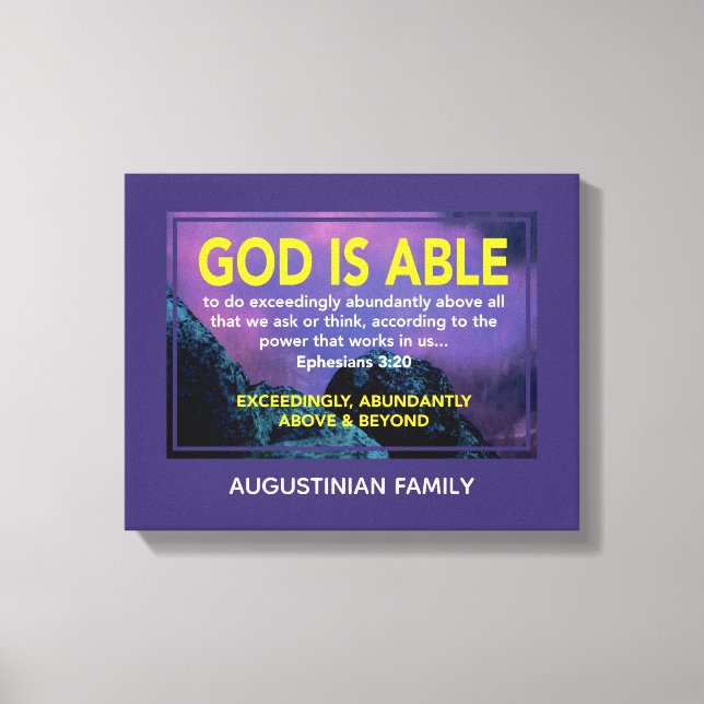 GOTT IST IN DER LAGE | Ephesianer 3:20 Name | CHRI Leinwanddruck (Vorderseite)