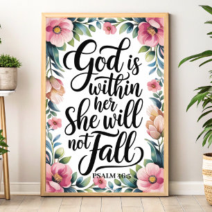 Gott ist in ihr – Christliche Wandkunst für Frauen Poster