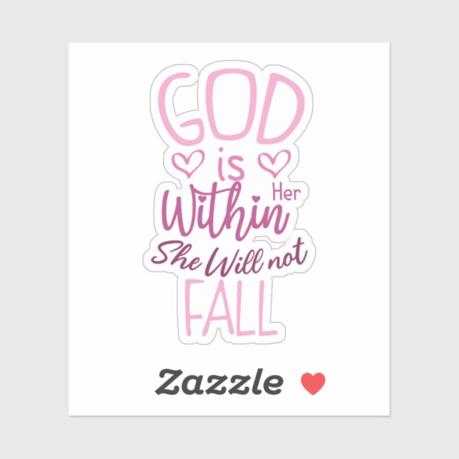 Gott ist in ihr, dass sie nicht fallen wird aufkleber (Blatt)