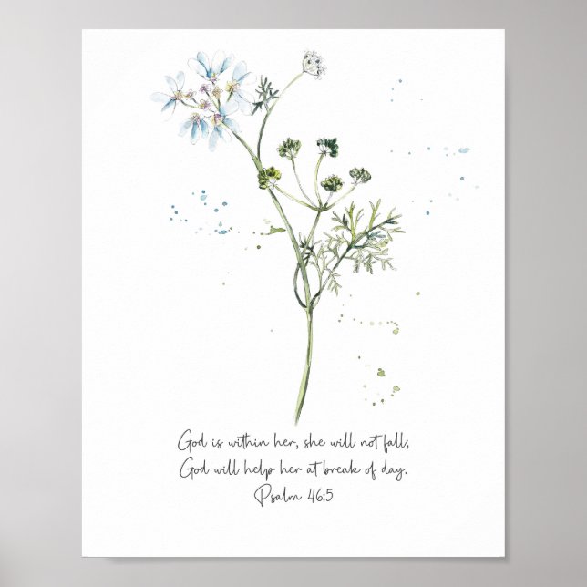 Gott ist in ihr, Psalm 46:5 Christliches Poster (Vorne)