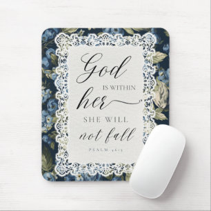 Gott ist in ihr Psalm 46,5 Elegantes Blaues Flor Mousepad
