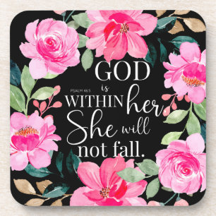 Gott ist in ihr - Psalm 46:5 Rosa Bläserin Getränkeuntersetzer