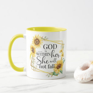 Gott ist in ihr - Psalm 46:5 Sonnenblume Christlic Tasse